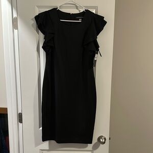 [Brand] Women's Black Ruffle Sleeve Dress